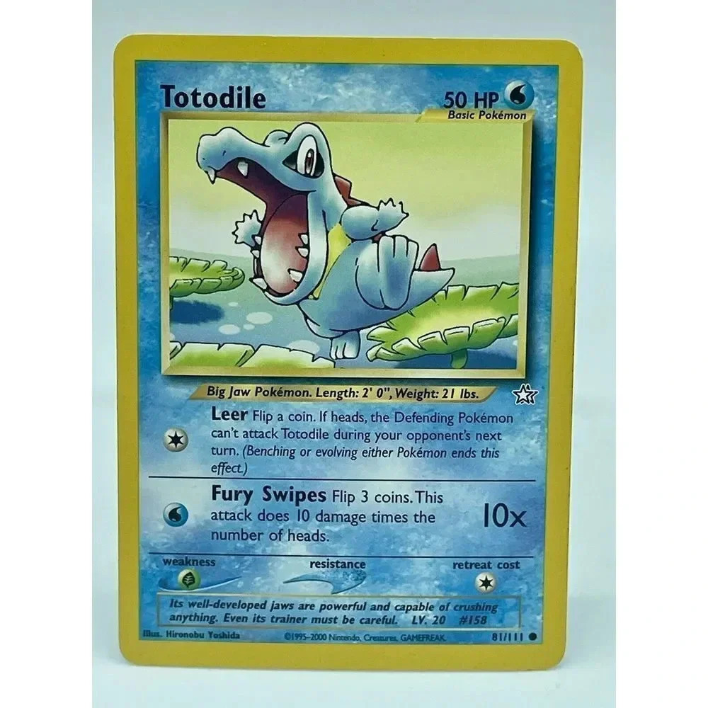 Totodile 81/111 Pokemon Neo Genesis Unlimited Rare Non Holo Vintage 2000 WOTC LP